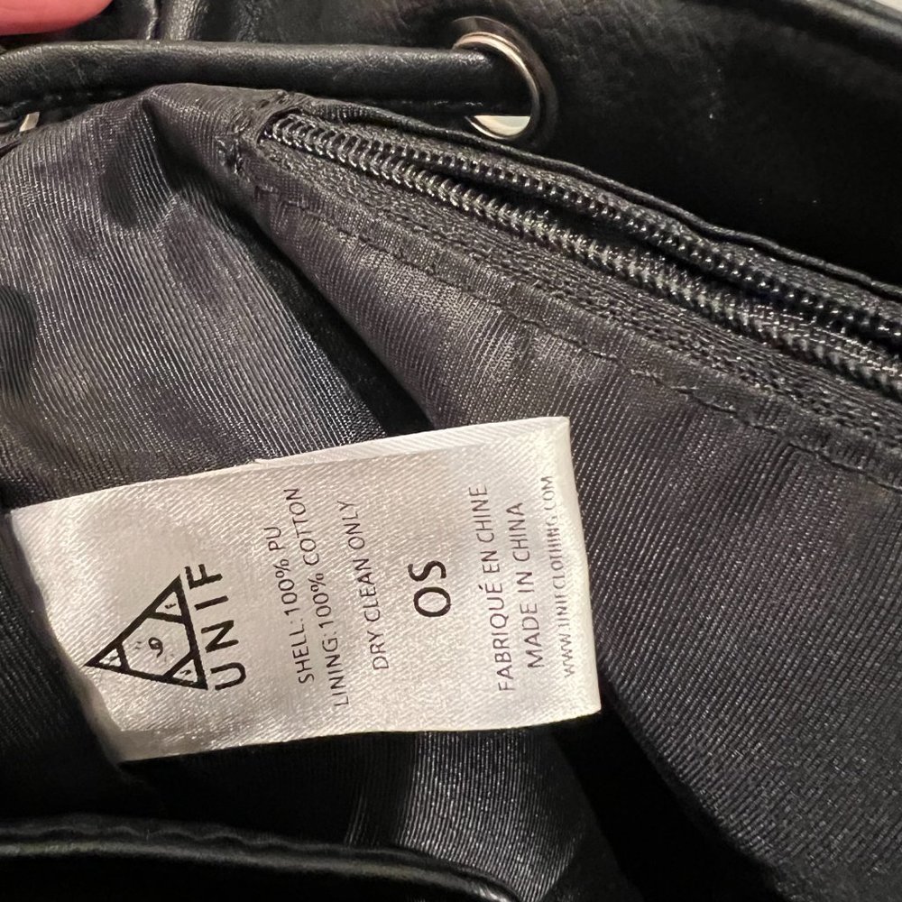 Rare UNIF x Candy Seeker O-Ring Backpack Black Vegan Leather - Picture 9 of 14